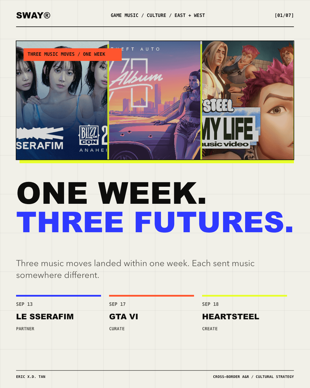 One week, three futures: SWAY's visual comparison of Blizzard, Rockstar and Riot music moves